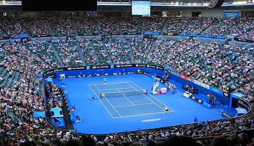 How iconic are those blue arenas at the Australian Tennis Open?